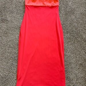 Elegant Red Strapless Dress